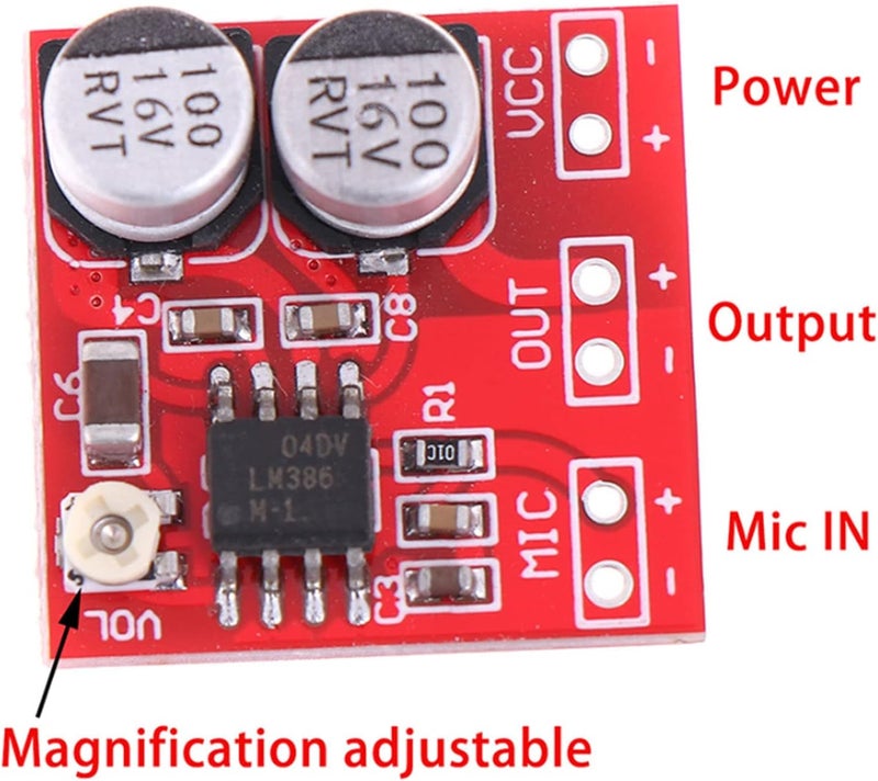 Tyenaza 5Pcs Adjustable Gain Audio Amplifier Module - LM386 Electret Microphone Amplifier Module - Mono Power AMP Module for DC4V-12V - Image 5