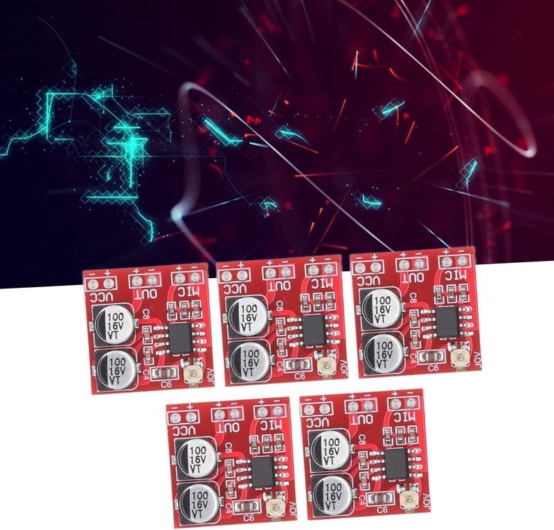 Tyenaza 5Pcs Adjustable Gain Audio Amplifier Module - LM386 Electret Microphone Amplifier Module - Mono Power AMP Module for DC4V-12V - Image 3