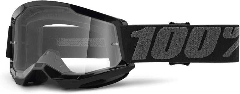100 Percent Strata Gen 2 Boys MX Goggles - Black with Clear Lens