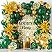 LOOLEY 137Pcs Green and Gold Balloons Garland Arch Kit with Stars 5 10 12 18 inch Dark Green Gold Confetti Latex Balloons for Birthday Baby Shower Emerald Green Jungle Party Decorations - Image 3