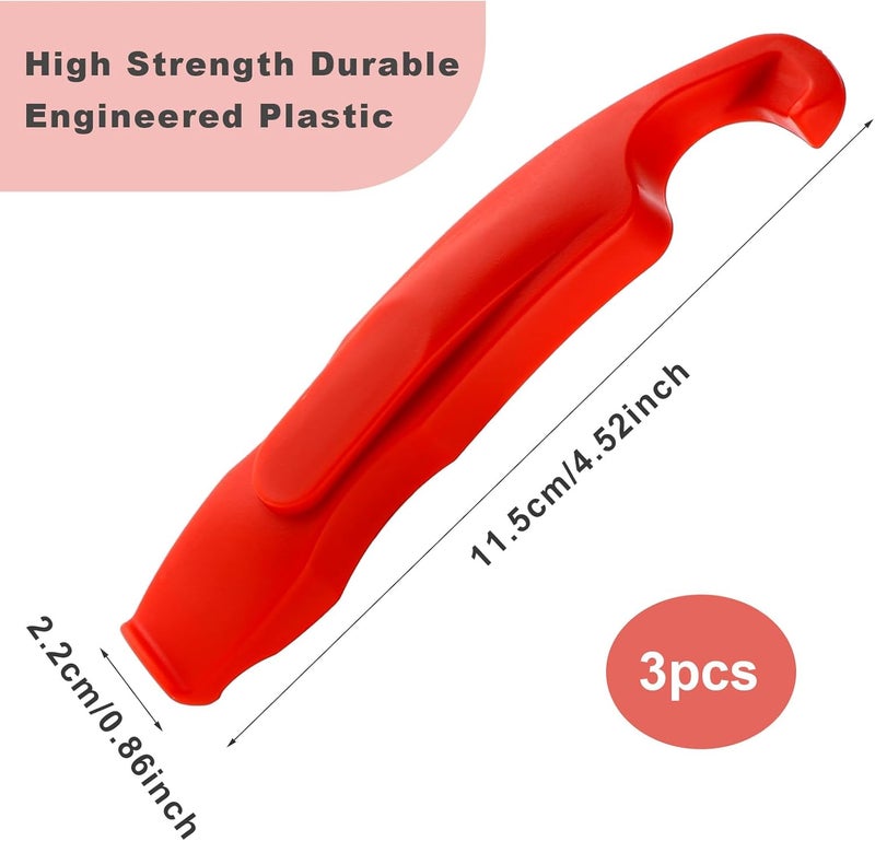 Jeffdad Tyre Lever Bicycle, Pack of 3, Red, Ultra Strong Tyre Lever, Bicycle, MTB Bicycle Repair Kit, Strong Durable Tyre Removal Tool for Road Bike, Mountain Bike Tyres - Image 3