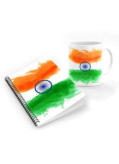 Stylizedd Designer Printed Coffee Mug + A5 Spiral Notebook Memo Notepad Journal Personalised Combo Gift Set Blue Chakra 