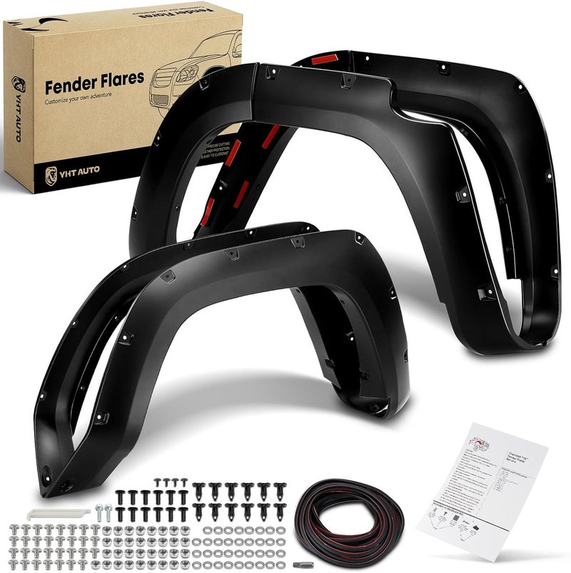 YHTAUTO Fender Flares with Hardware Kits for 2014-2023 Toyota 4Runner - Front & Rear Pocket Bolt Riveted Style - Image 1