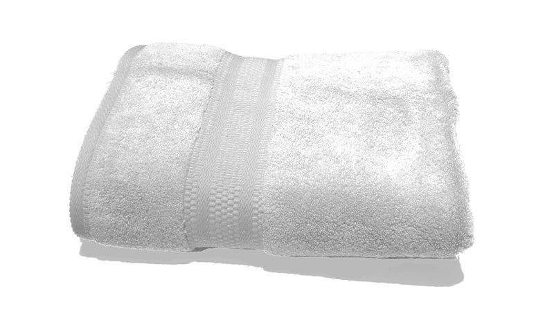 Bombay Dyeing Super Ultrx Zero Twist Bleached Cotton Large Towel, 650 GSM - White