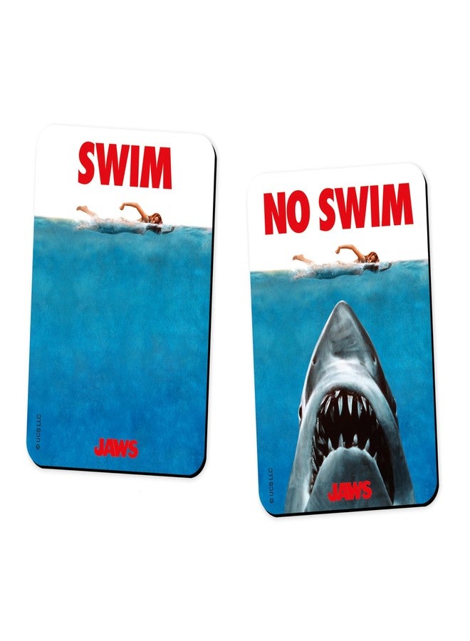 جاماجو مغناطيس غسالة الصحون من جاماجو بتصميم سمكة قرش - مغناطيس مزدوج الجوانب للدلالة على النظافة والاتساخ - منتجات ومقتنيات مرخصة رسميًا من فيلم الفك المفترس - Image 1