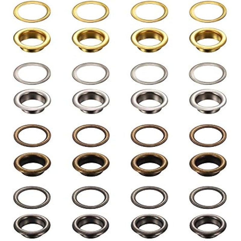 Grommet Kit 200 Sets Grommets Eyelets with 3 Pieces Install Tool Kit, 4 Colors (2/5 Inch Inside Diameter) - Image 5