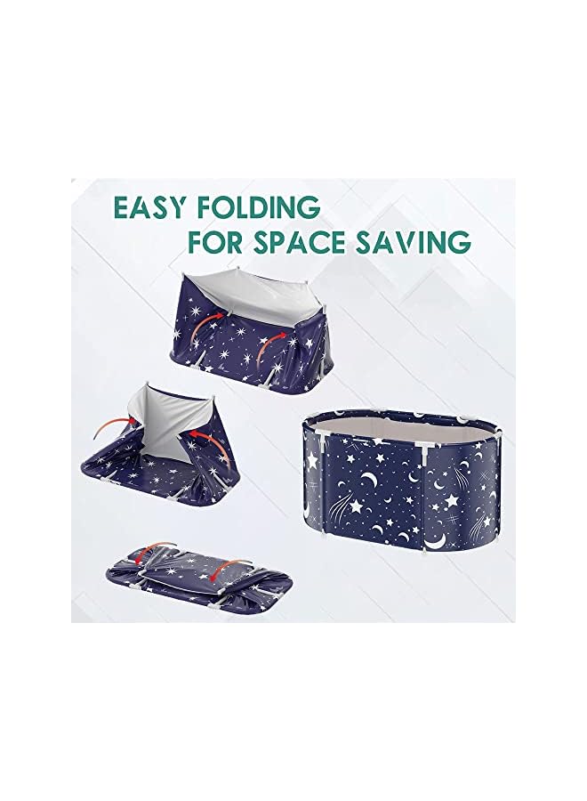 The Bros Portable Folding Bathtub Adult Freestanding Bath Bucket Big Capacity Tubs Bath Washing Storage Portable Pet Bathtub Bathroom Bucket Mobile Bathtub - Image 3