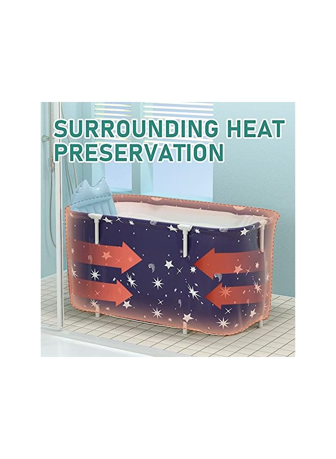 The Bros Portable Folding Bathtub Adult Freestanding Bath Bucket Big Capacity Tubs Bath Washing Storage Portable Pet Bathtub Bathroom Bucket Mobile Bathtub - Image 4