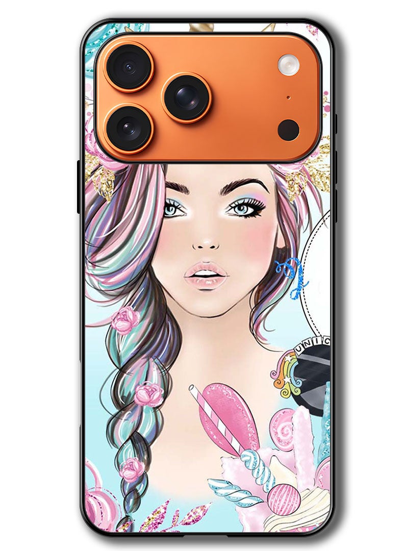 Theodor Case Compatible with Apple iPhone 17 Pro Max 6.9 Inch Protection Shockproof Bumper Cover Unicorn Girl - Image 1