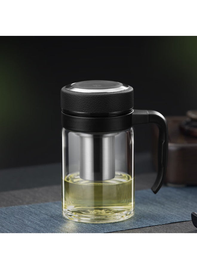 Wanxiang High Borosilicate Glass Cup U211 500ml Business Office Tea Brewing Cup Stylish Portable Home Handle Cup - Image 2