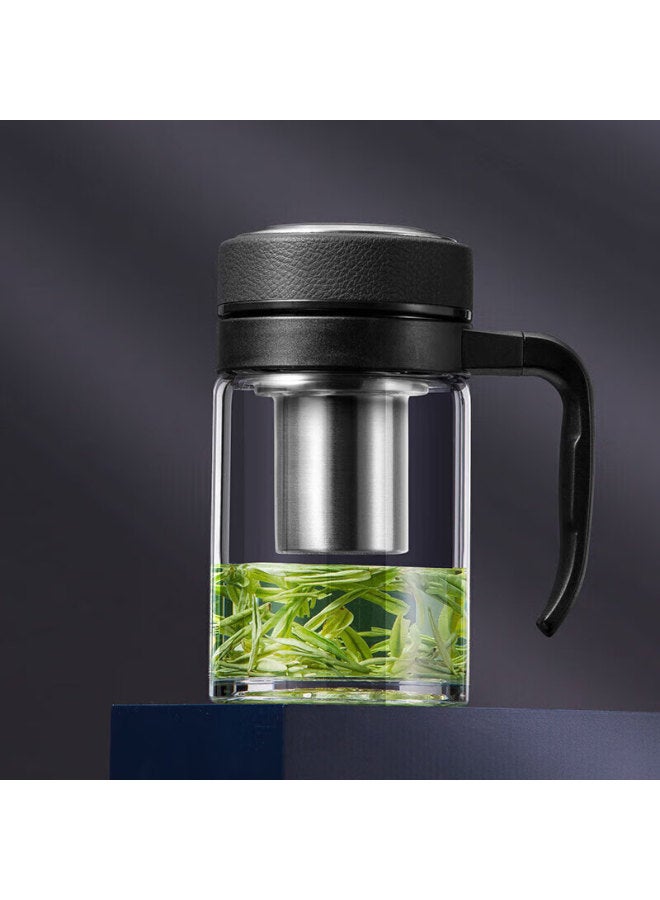 Wanxiang High Borosilicate Glass Cup U211 500ml Business Office Tea Brewing Cup Stylish Portable Home Handle Cup - Image 1