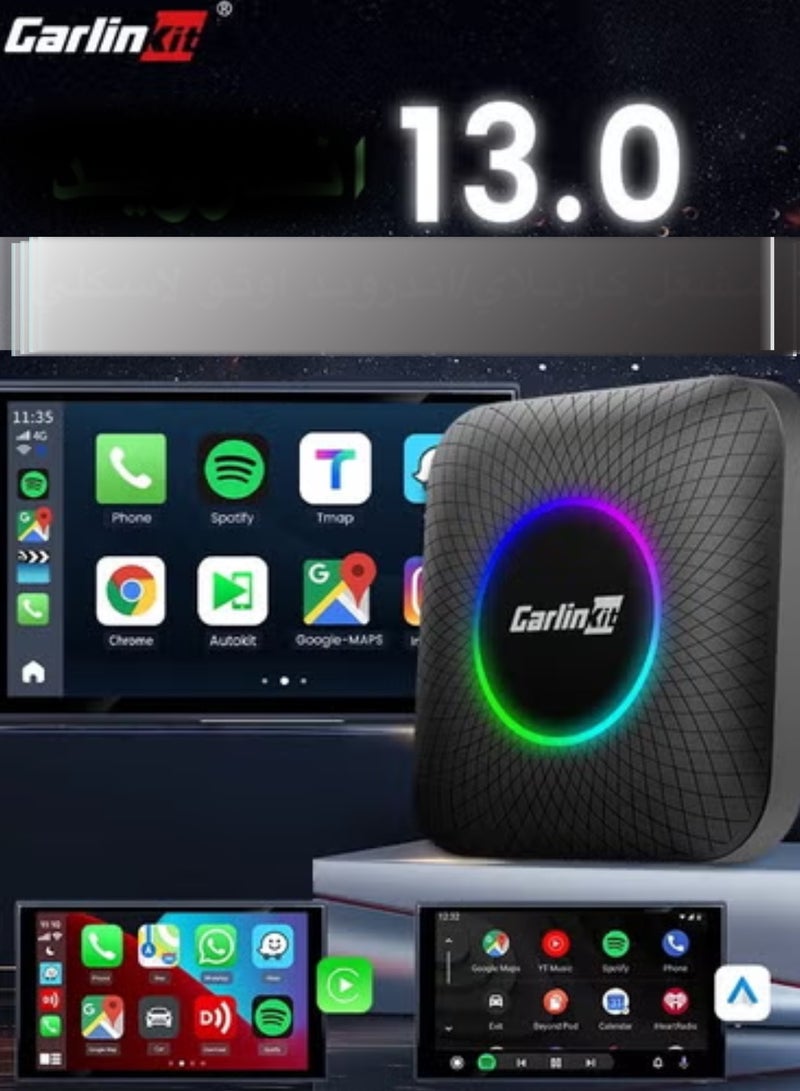 كار لينكيت LED CarPlay Android 13 4 + 64 جيجابايت / 8 + 128 جيجابايت أنظمة ذكية ai Box QCM 6225 4G 64g لاسلكي Android Auto CarPlay Youtube Netflix tv box للسيارة 98٪ جي إم سي مازدا كامري هيونداي أودي - Image 1