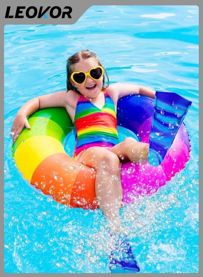 ليوكور زعانف سباحة، زعانف سباحة من السيليكون قابلة للتعديل، مثالية للأطفال البالغين، زعانف تدريب الغوص الاحترافية خفيفة الوزن، للسفر والغطس والغوص الحر - Image 3