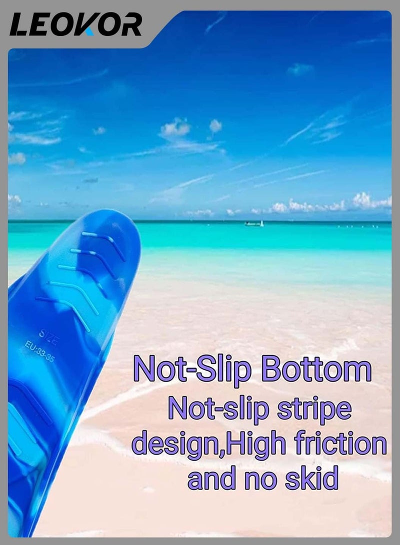 ليوكور زعانف سباحة، زعانف سباحة من السيليكون قابلة للتعديل، مثالية للأطفال البالغين، زعانف تدريب الغوص الاحترافية خفيفة الوزن، للسفر والغطس والغوص الحر - Image 4