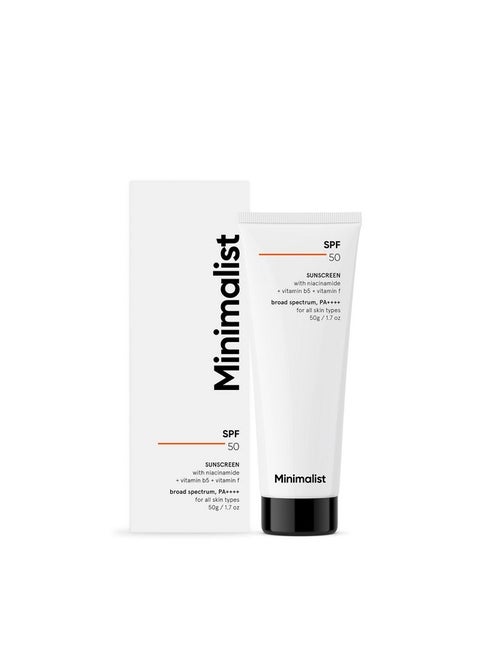Sunscreen SPF 50 Lightweight With Multi-Vitamins No White Cast Broad Spectrum Pa ++++ Acne Safe For Women  Men 50 Gm