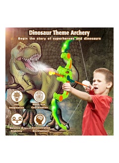 KASTWAVE Kids Bow and Arrow Toy Set, Dinosaur Bow and Arrow with LED Lights & Spray, Comes with 3 Suction Cup Arrows & Hanging Target, Indoor Outdoor Kids Toys for Boys Girls Ages 4-12  - Image 4