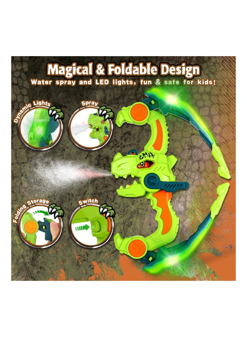 KASTWAVE Kids Bow and Arrow Toy Set, Dinosaur Bow and Arrow with LED Lights & Spray, Comes with 3 Suction Cup Arrows & Hanging Target, Indoor Outdoor Kids Toys for Boys Girls Ages 4-12  - Image 2