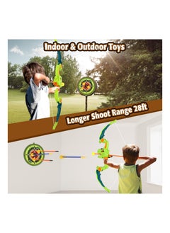 KASTWAVE Kids Bow and Arrow Toy Set, Dinosaur Bow and Arrow with LED Lights & Spray, Comes with 3 Suction Cup Arrows & Hanging Target, Indoor Outdoor Kids Toys for Boys Girls Ages 4-12  - Image 3