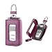 Gasedin Car Key Fob Case Smart Key Fob Cover with Metal Hook Transparent Window Remote Key Fob Case Holder Keyring Zipper Bag Purple - Image 2