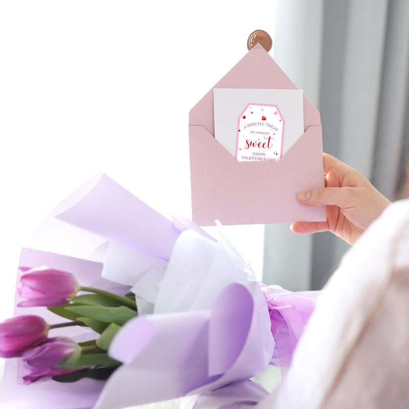 Anwyll Valentines Day Gift Tags - 50Pcs Happy Valentine's Day Tags with String A Special Treat for Someone Sweet Tag Personalized Happy Valentines Heart Hanging Paper Gift Tag for Present Party Favor - Image 4