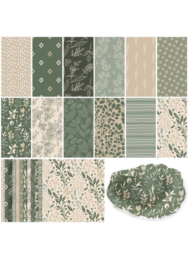 Glenmal 120 Pack Sage Green Decoupage Paper Napkins, 12 Styles Assorted Decorative Cocktail Napkins for DIY Rafting Holiday Birthday Party Wedding Baby Shower, Each Unfolded 13 Inch - Image 1