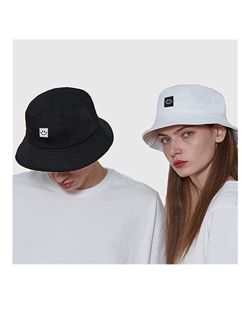 Excefore - Bucket Hats,Travel Beach Sun Hat Flower Embroidery Outdoor Cap Unisex Summer Fashion Fisherman Cap for Teens Sun Protection Wide Brim Foldable Beach Fishing Hats (Black, 56-58 CM) - Image 1