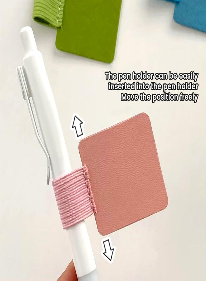 Arbootjin Pen Loop Holder for Notebook 6 Pcs Self Adhesive Pen Holder Colorful Leather Elastic Design Pen Clip Pencil Holder for Notebook Planners Tablet Case Journals - Image 5