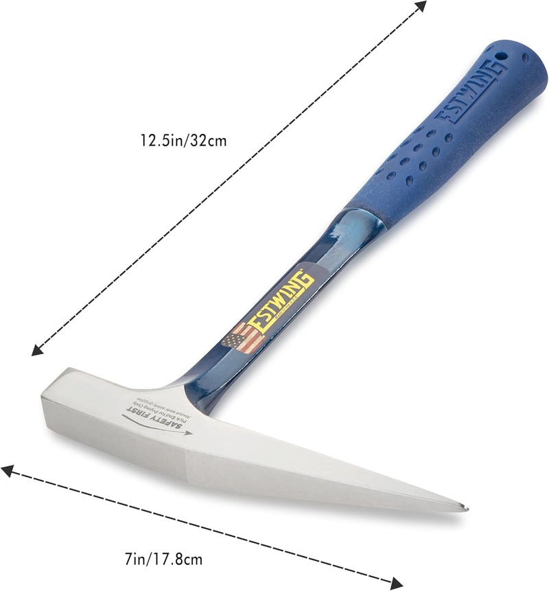 Estwing Rock Pick - 13 oz Geology Hammer with Milled Face & Shock Reduction Grip - E3-13PM - Image 2