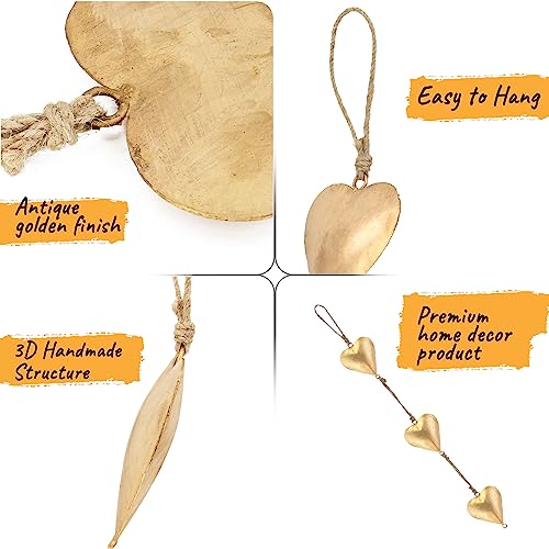 ANNA HOME Metal Heart Wall Art Décor – Vintage 3D Hanging Love Sign, Rustic Farmhouse Wall Decoration, Antique Gold Finish, 27 Inch Romantic Home Accent - Image 3