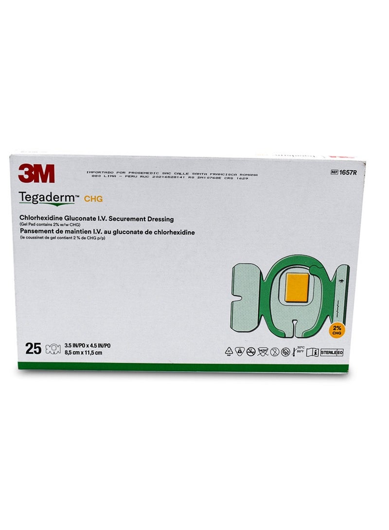 3M 1 Count 3M Tegaderm CHG Chlorhexidine Gluconate IV Secure Dressing, 1657R, 11.5 cm x 8.5 cm - Image 3