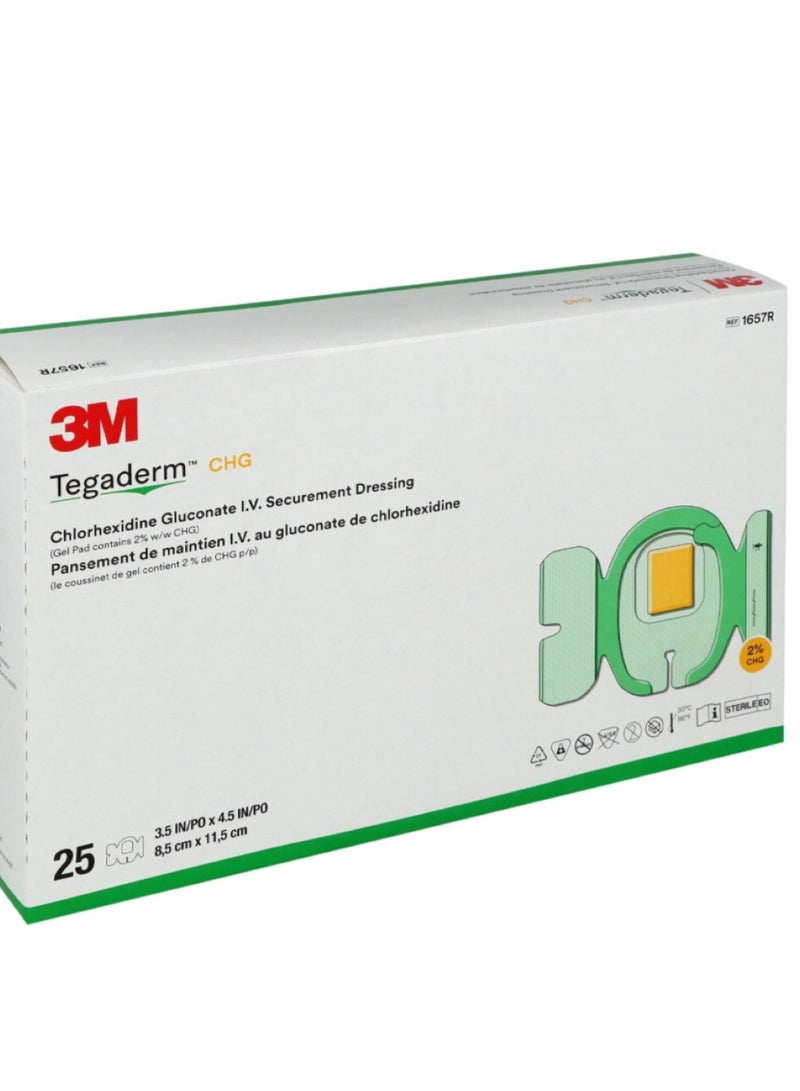 3M 1 Count 3M Tegaderm CHG Chlorhexidine Gluconate IV Secure Dressing, 1657R, 11.5 cm x 8.5 cm - Image 4