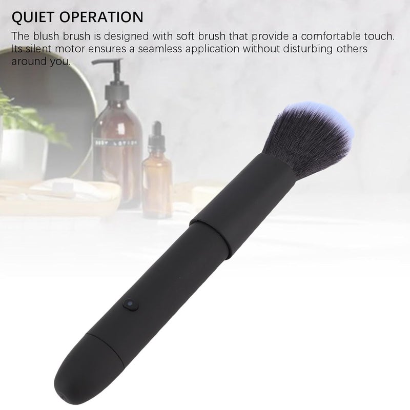 ZJchao 10 Gear Vibration Makeup Brush Rechargeable Electric Foundation Brush with Soft Dense for Loose Powder Blush Black - Image 5