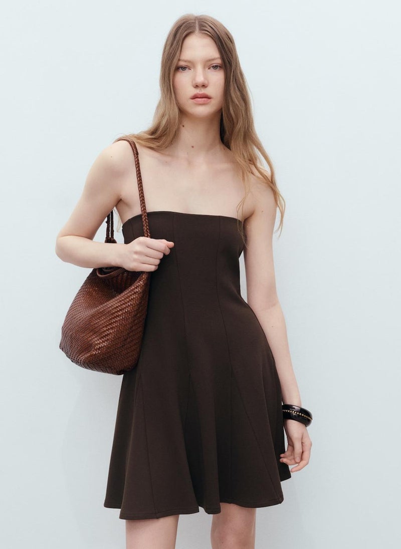 MANGO Strapless Fit-and-Flare Dress  - Image 1