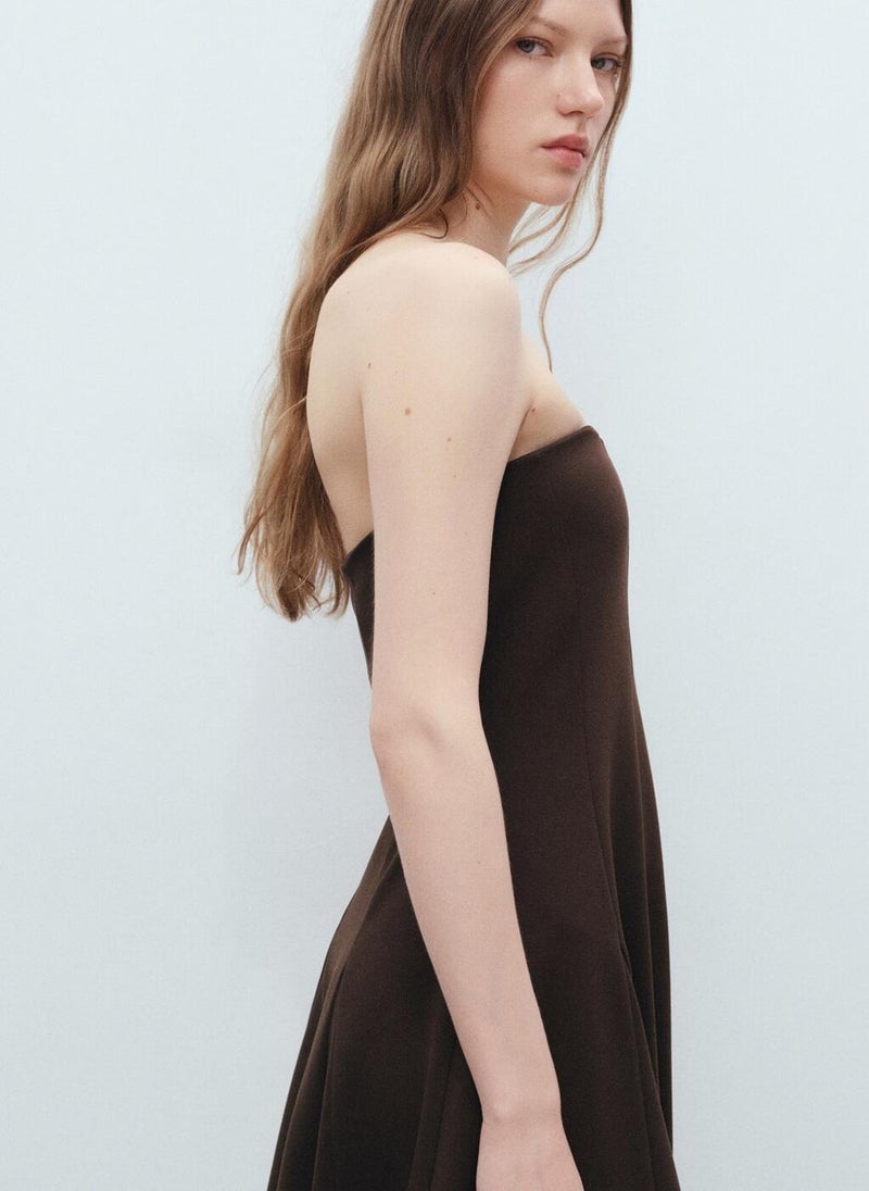 MANGO Strapless Fit-and-Flare Dress  - Image 3
