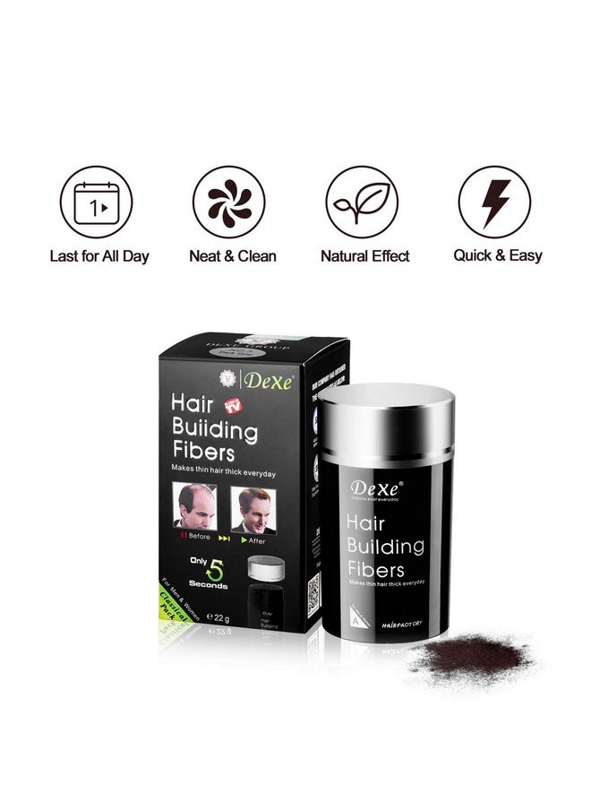 Dexe - Exe Hair Building Fibers Color Powder Instantly Thicken Thinning Hair For Men And Women (Black) - Image 1