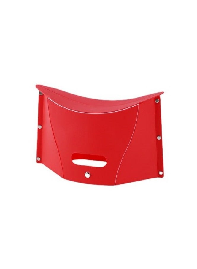 مقعد بلاستيكي قابل للطي والحمل، يمكن استخدامه كسلة تخزين، مناسب للمطبخ، الحمام، الحديقة، داخلي، مقعد خفيف الوزن للاستخدام في الهواء الطلق، أحمر - Image 1