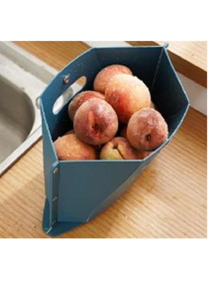 مقعد بلاستيكي قابل للطي والحمل، يمكن استخدامه كسلة تخزين، مناسب للمطبخ، الحمام، الحديقة، داخلي، مقعد خفيف الوزن للاستخدام في الهواء الطلق، أحمر - Image 3