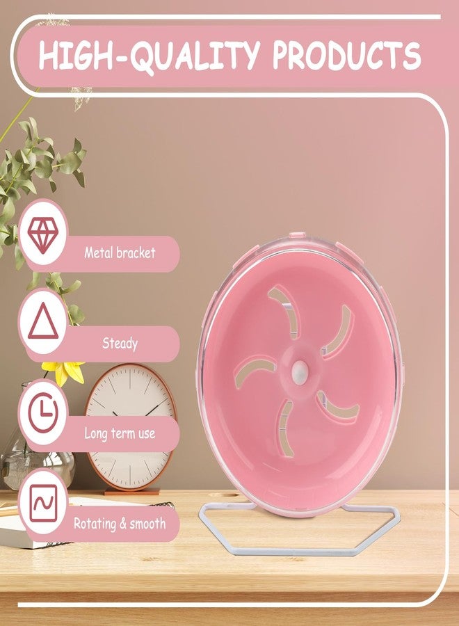Yitexin Pink 8.4" Silent Hamster Wheel with Height-Adjustable Stand, Quiet Spinning Hamster Exercise Wheels, Small Animal Chinchilla Running Toys Cage Accessories for Gerbils Mice Rats (Pink) - Image 3