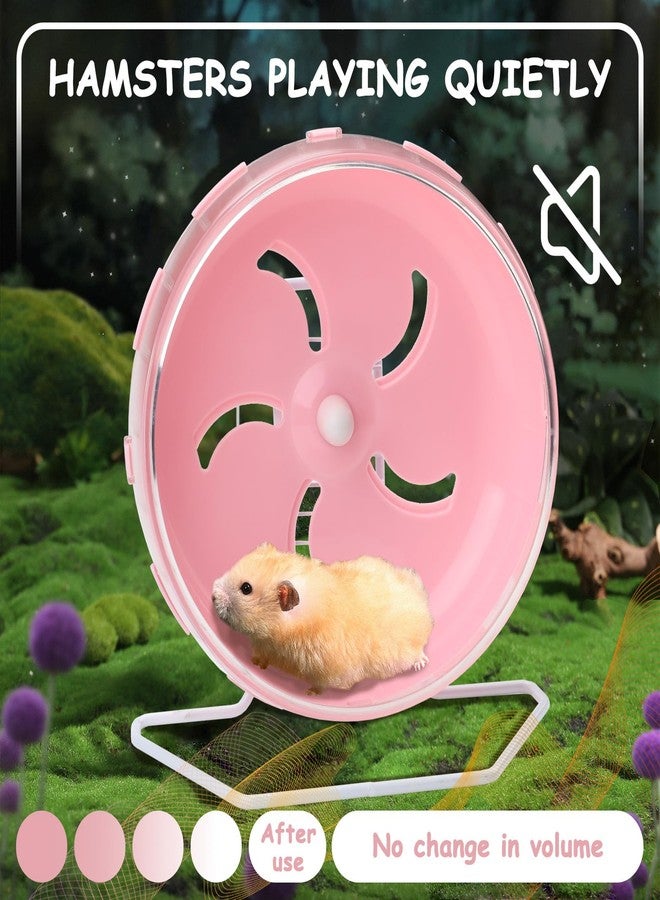 Yitexin Pink 8.4" Silent Hamster Wheel with Height-Adjustable Stand, Quiet Spinning Hamster Exercise Wheels, Small Animal Chinchilla Running Toys Cage Accessories for Gerbils Mice Rats (Pink) - Image 4