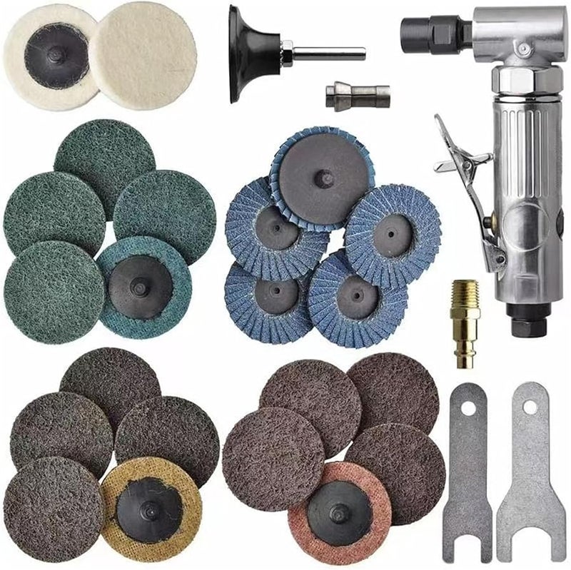 90 Degree Angle Air Die Grinder Polishing Machine Kit with 29 Pcs Grinding Head - Image 2