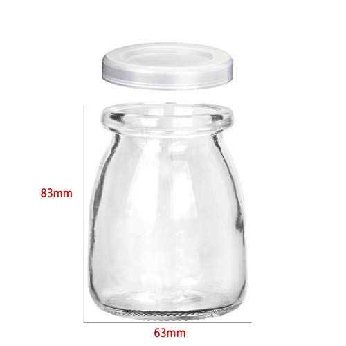 KAMOTA Glass Yogurt/Pudding Jars With PE Lids, Ideal for Jam, Honey, Wedding Favors, Shower Favors 40 PACK 4 oz Clear, (150ml) - Image 2