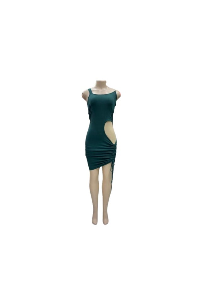 Doctor Perfume - Women's Green Side Cut Dress - Image 1