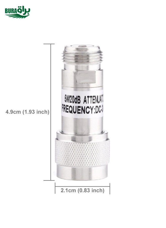 براق 5W 20DBI N أنثى إلى N MALE DC-13GHz CANCENTING CANFATION (Silver)  - Image 5