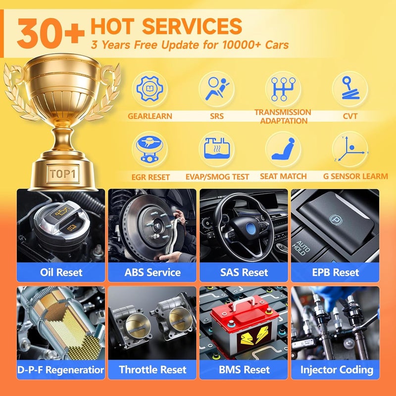 Foxwell 2026 فوكويل NT809BT جهاز فحص OBD2 مع 30+ إعادة ضبط واتصال لاسلكي - Image 2