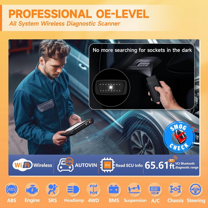 Foxwell 2026 فوكويل NT809BT جهاز فحص OBD2 مع 30+ إعادة ضبط واتصال لاسلكي - Image 4
