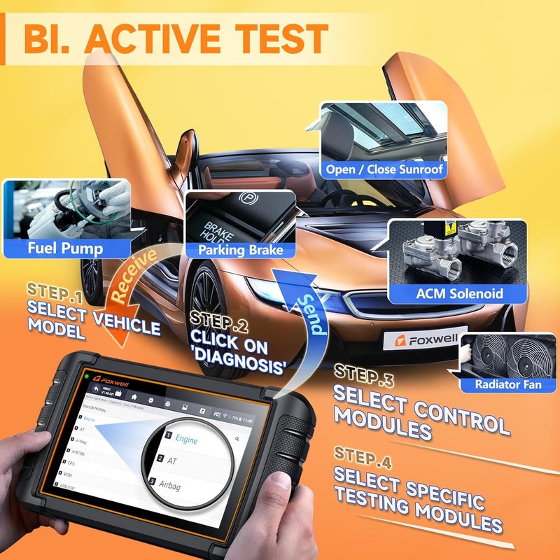 Foxwell 2026 فوكويل NT809BT جهاز فحص OBD2 مع 30+ إعادة ضبط واتصال لاسلكي - Image 3