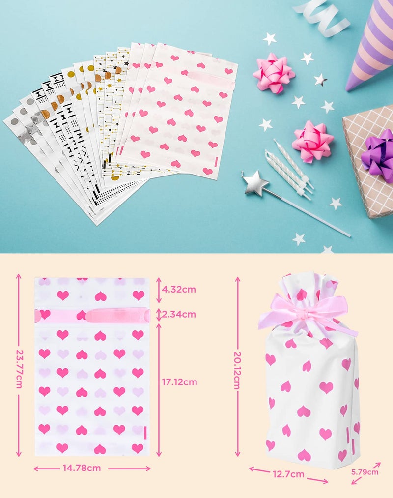 AOOGITF 15 Kids Birthday Gift Bags, Plastic Drawstring Pouch Bags, Gift Pouches for Candy, Cookies, Small Gifts, Christmas, Wedding, Birthday and Graduation Party - Image 2