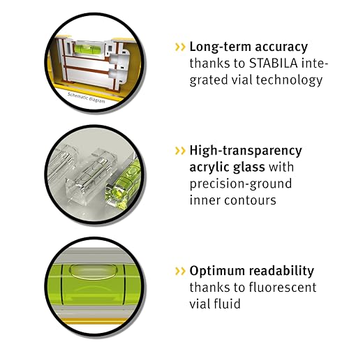 STABILA 80AS-2 Series 60cm Level, Yellow, 24" - Image 4