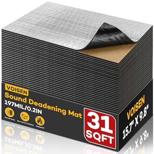 VOISEN VOISNE Sound Deading Material for Cars,197 mil(5mm) 31 sqft Sound Deadening,Aluminum Foil Foam Automotive Soundproofing Material,Noise Insulation and Vibration Dampening Material 28 Pcs - Image 1