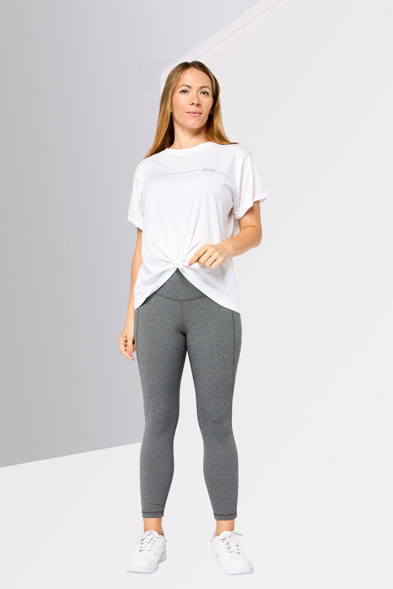 DKNY Sport Women Sportswear Fit Short Sleeve Outdoor T-Shirt, White - Image 2